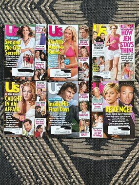 Vtg Y2K Lot of 6 US Weekly Magazines 2009 Celebrity Gossip Fashion Party Life